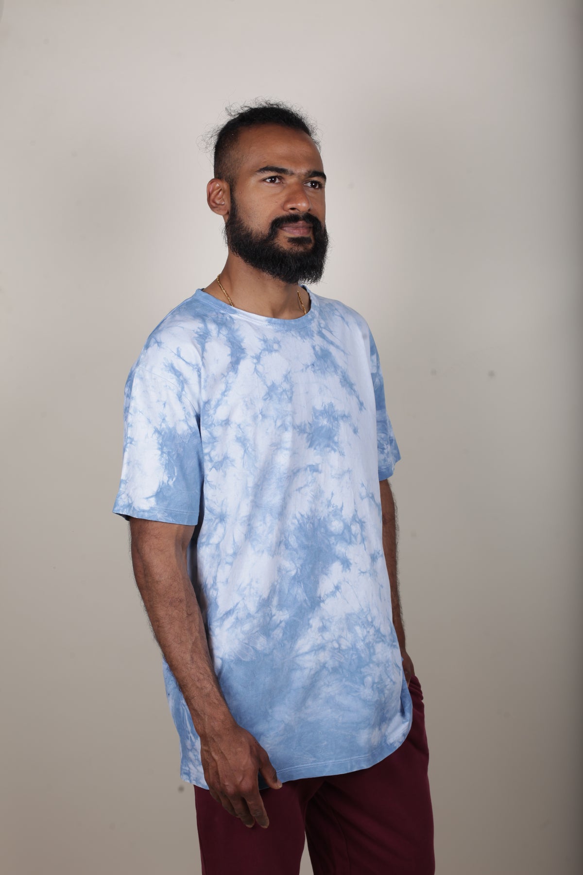 Tui Tee - Cloud / Natural Dyed Indigo