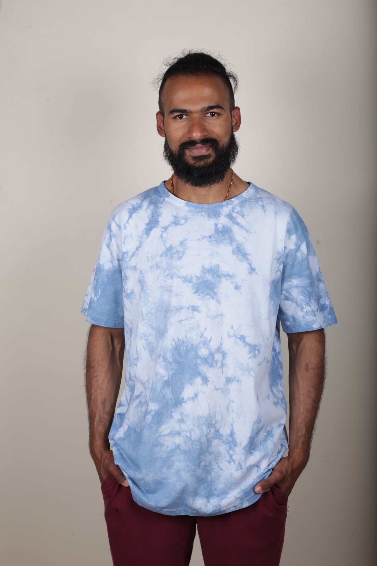 Tui Tee - Cloud / Natural Dyed Indigo