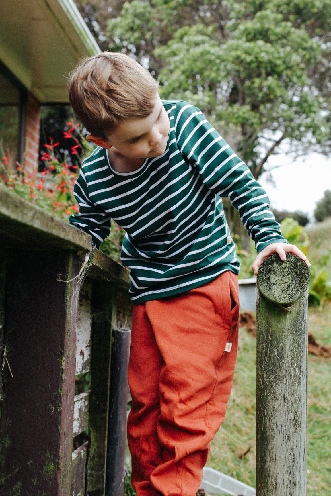 Kids Long Sleeve - Green Stripe