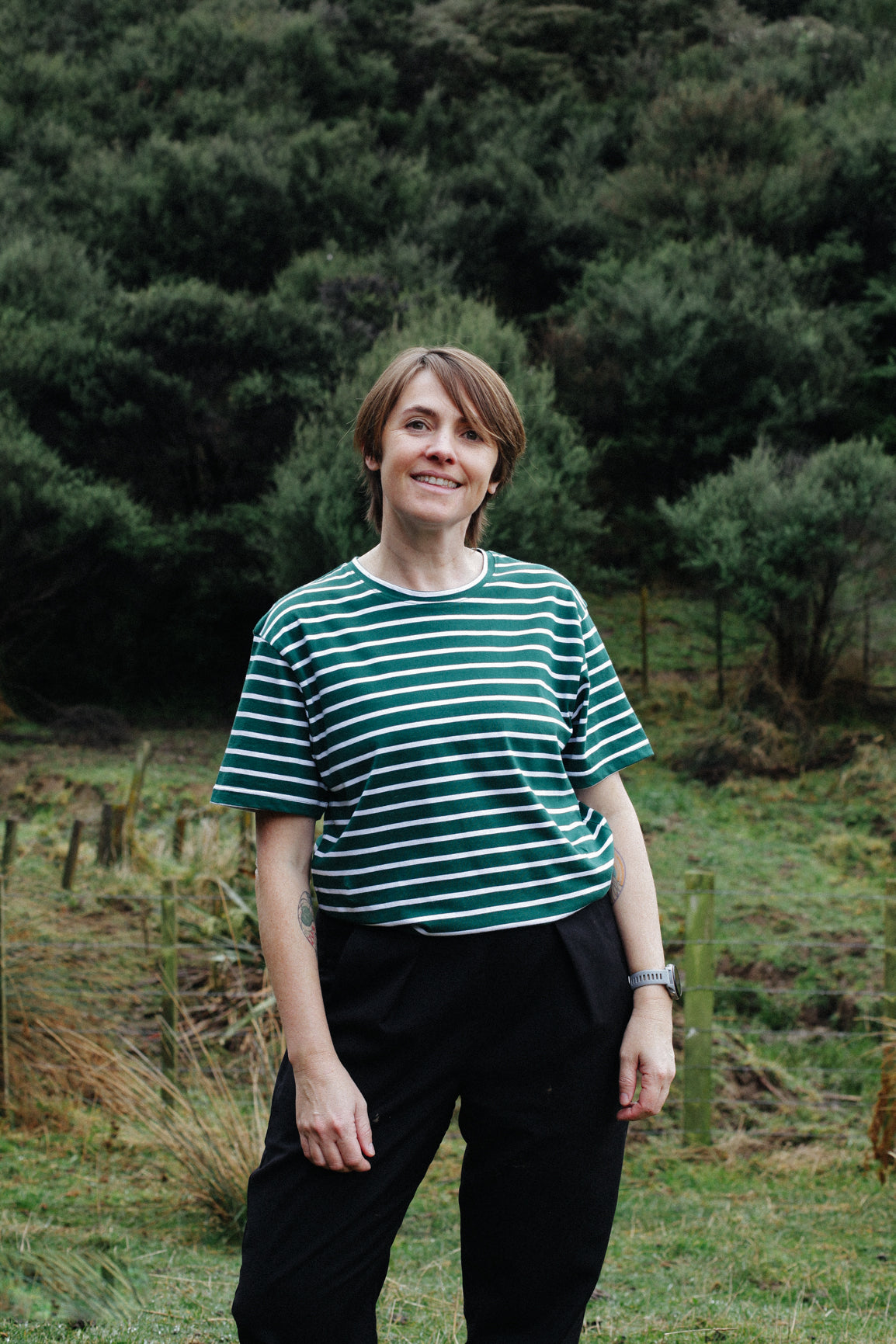 Tui Tee - Green Stripe