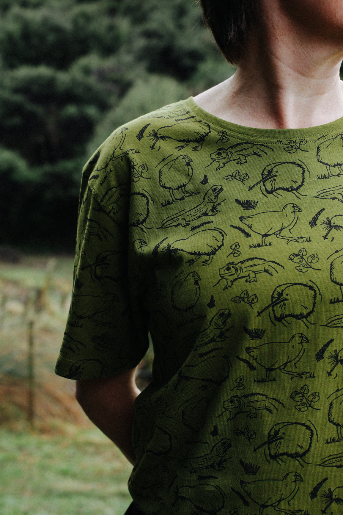 Tui Tee - Kiwi Print - Olive