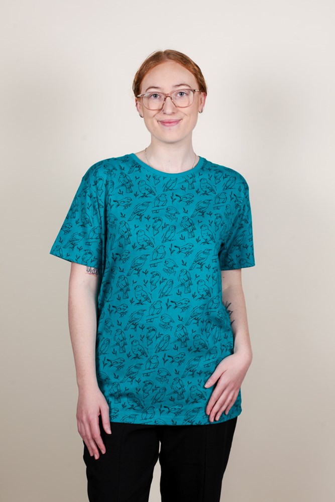 Bird Print - Teal
