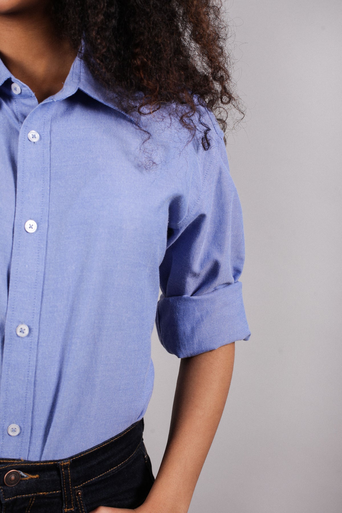 Close up of Moana Blue Lucy Shirt on female model